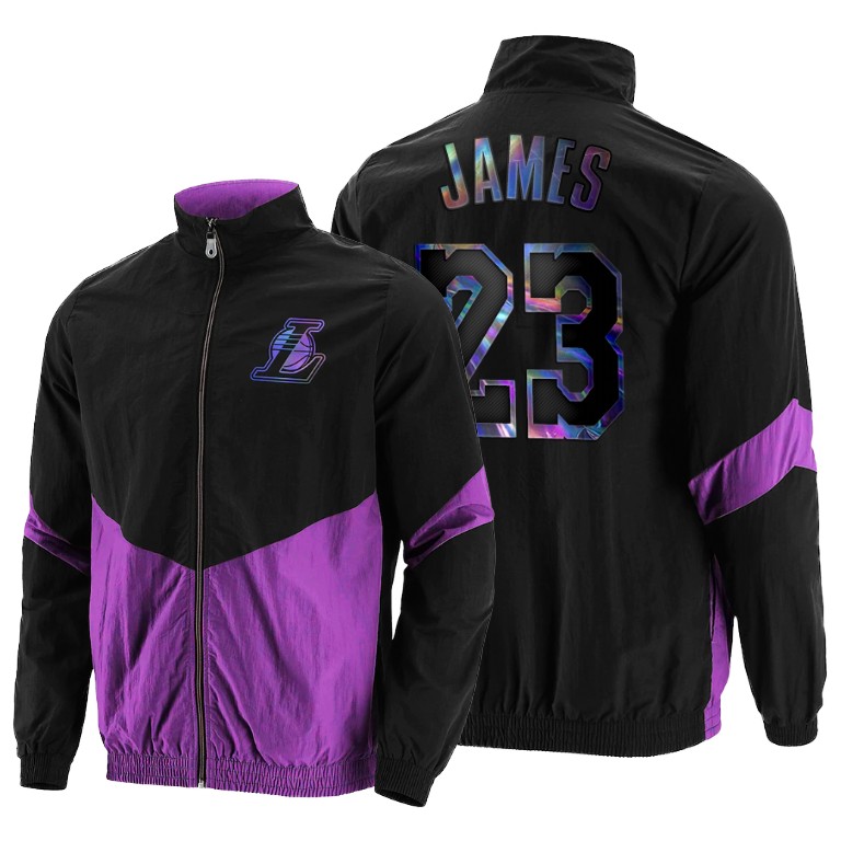 Men's Los Angeles Lakers LeBron James #23 NBA Diffusion Full-Zip Purple Basketball Hoodie RZZ2383VK